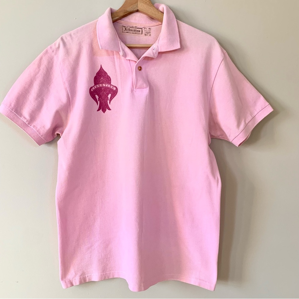 Libertine Men’s Pink Short Sleeve Polo Shirt Size s/m